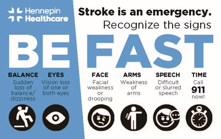 information for signs of a stroke for stroke center in minneapolis