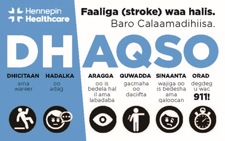 Signs of a stroke in Somali