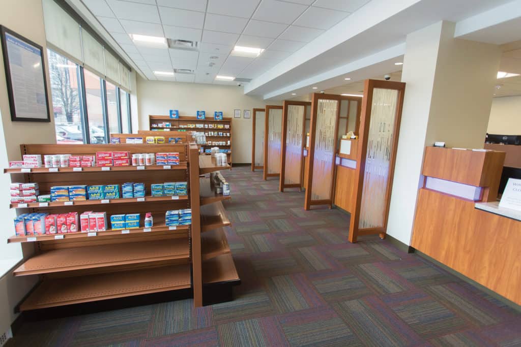 richfield pharmacy hallway with shelves specialty care clinic with primary care providers