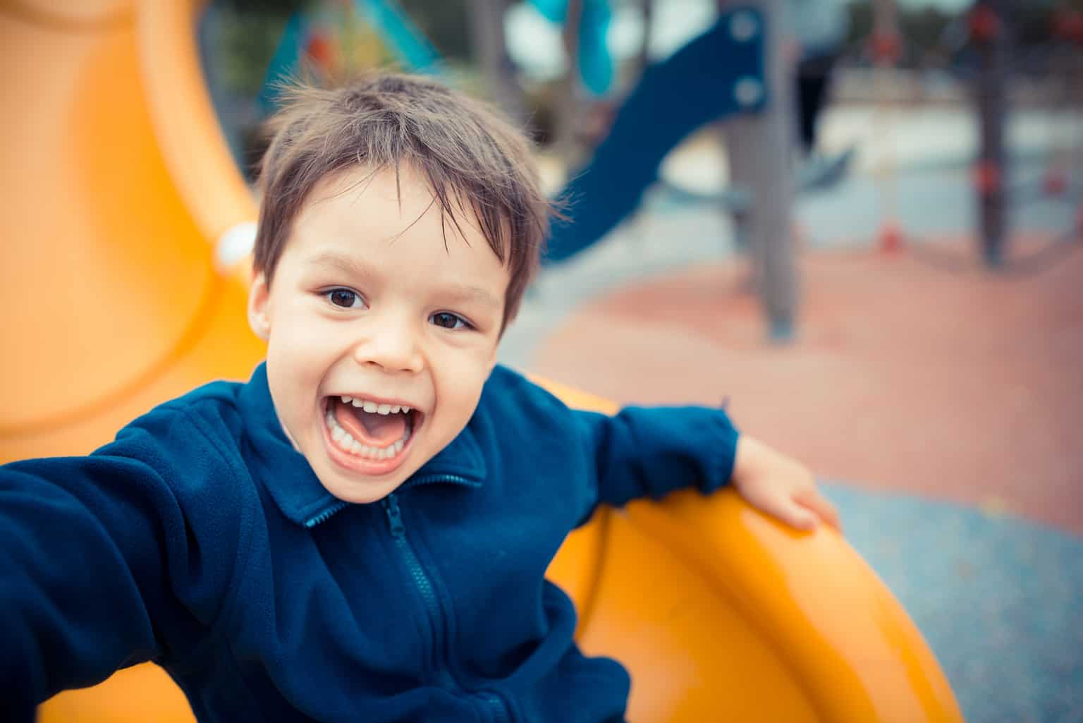 young boy in playground