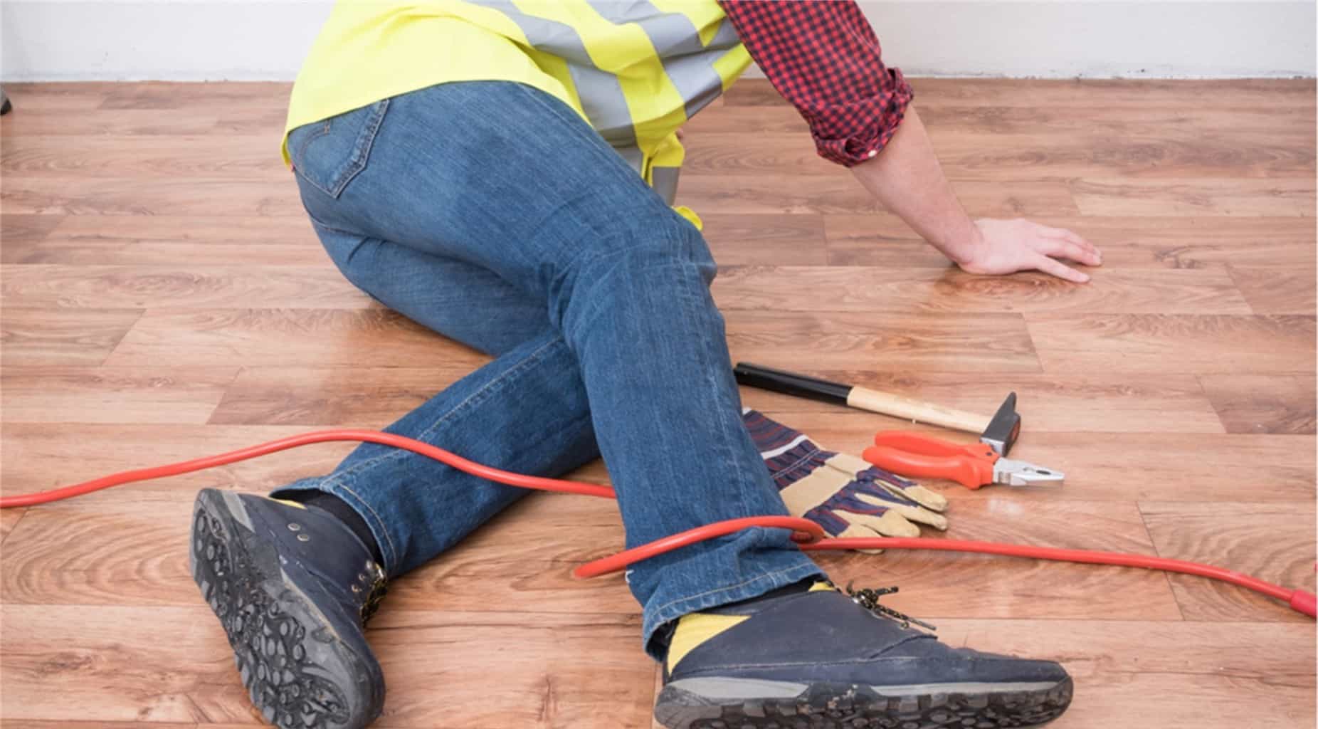 man tripped and fell over extension cord
