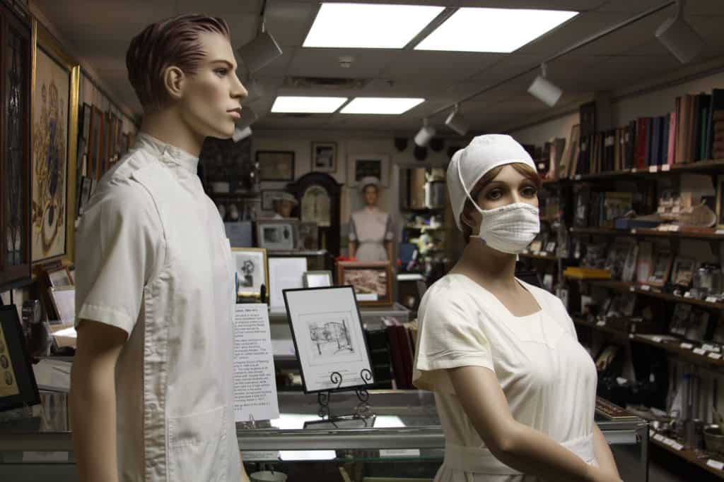 Provider mannequins in the history center