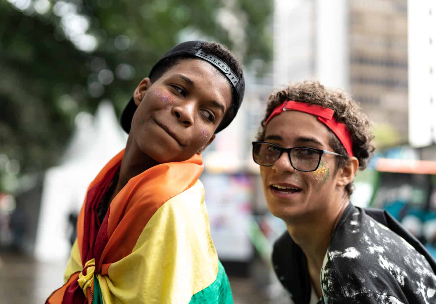 African American youth boys participating in Pride activities