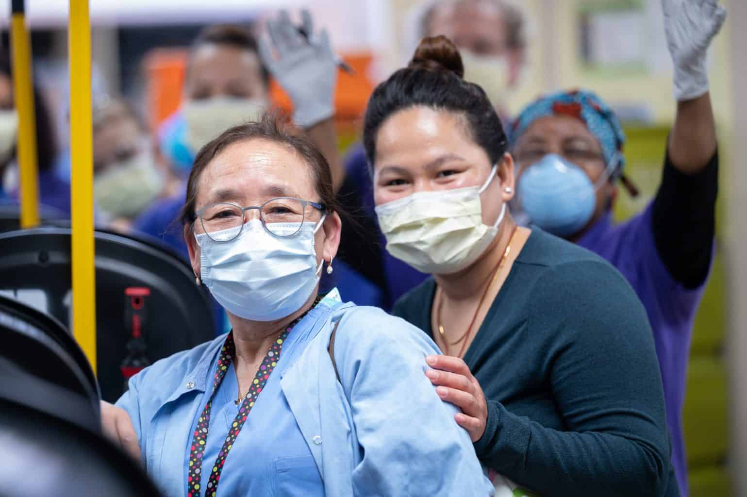 patients wearing masks