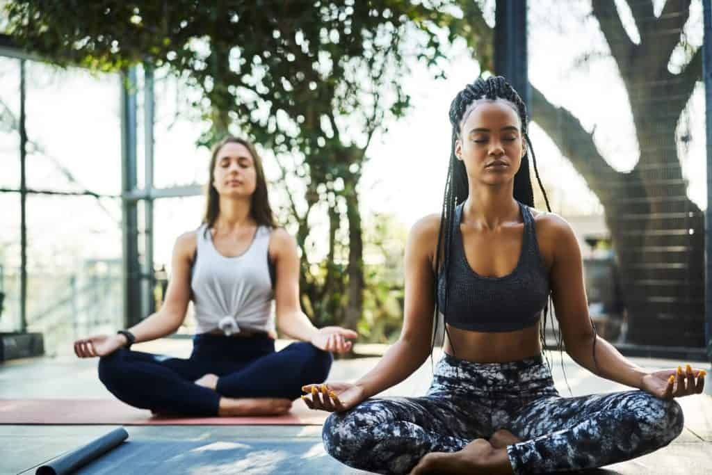 women yoga lotus