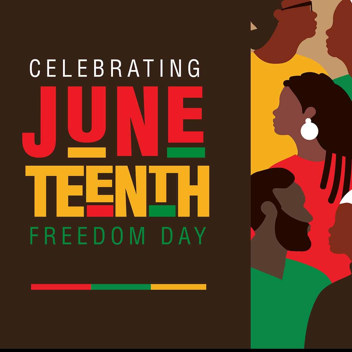 Juneteenth Freedom Day Celebration Web Banner Design With Crowd Of People
