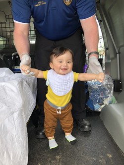 Vaccine Mobile treating a toddler