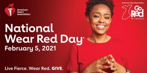 woman wearing red for national wear red day, go red for women, wear red day, women and heart disease, raise awareness of heart disease, prevention of heart disease and stroke, national heart, lung and blood institute, american heart association, the heart truth, heart healthy tips