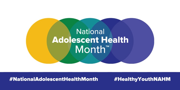 national adolescent health month logo, teen mental health, national adolescent health month, adolescent mental health, mental health of youth