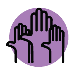 hands with purple circle background, 2022 health equity report, diversity, equity, inclusion and belonging, dei report 2022