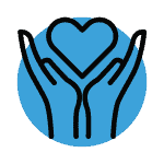 two hands holding up heart with blue circle background, 2022 health equity report, diversity, equity, inclusion and belonging, dei report 2022