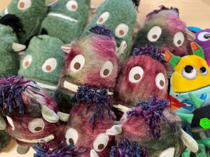 group of worry monsters, worry monsters, stuffed animal, creature with a zipper for a mouth, write down their worries, katie o’hearn, child life specialist