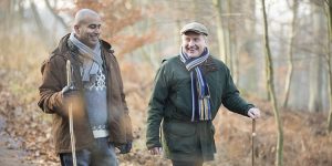 two men walking in the woods, statins, cholesterol medications, healthy lifestyle, heart disease and stroke, dr woubeshet ayenew