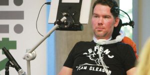 steve gleason at the speech language clinic, having a voice when disease cuts it short, speech language specialists, speech and swallowing problems, lose the ability to speak, speech technology, kim churness ms ccc-slp, steve gleason