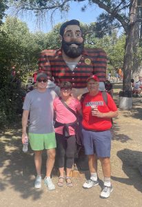 Brent with his parents at the Minnesota State Fair 2023